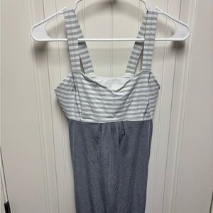 lululemon athletica Gray and White Striped Tank Top